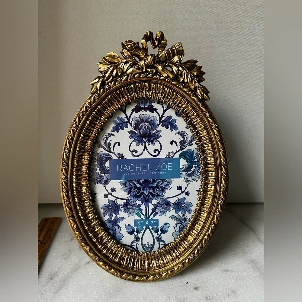 Rachel Zoe Elegant Gold ornate Oval Frame antique style